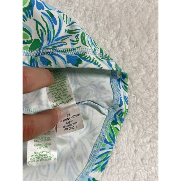 Lilly Pulitzer Aila Skort UPF50 Hydra Blue Dandy Lions Golf Tennis Beach Sz Lg - Picture 10 of 12